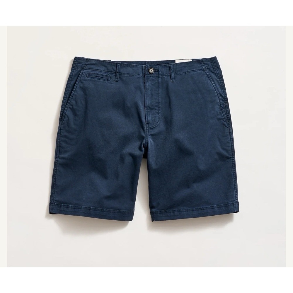 Billy Reid Chino Shorts Mens 38 Blue Standard Cut Cotton Stretch Casual 8"